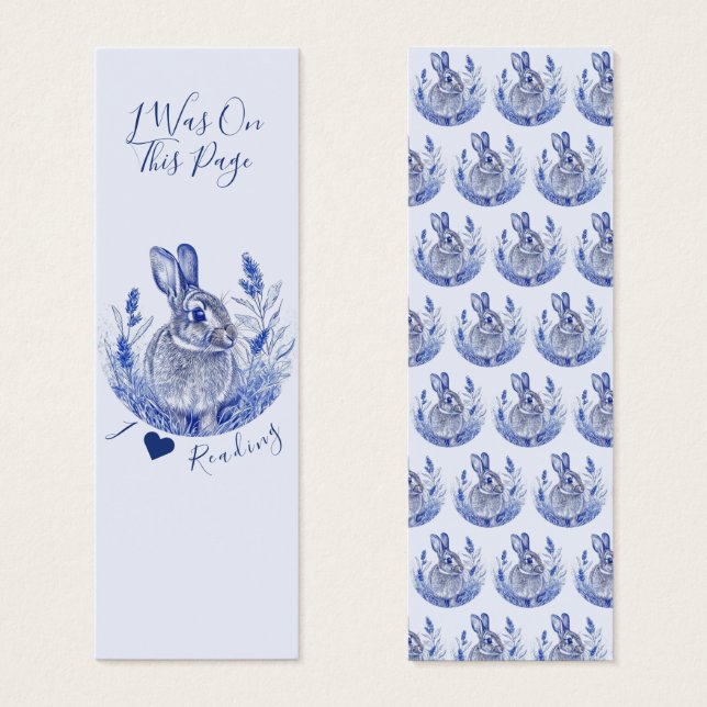Ich liebe es, Blue Rabbits Bookmarks zu lesen (Vorne & Hinten)