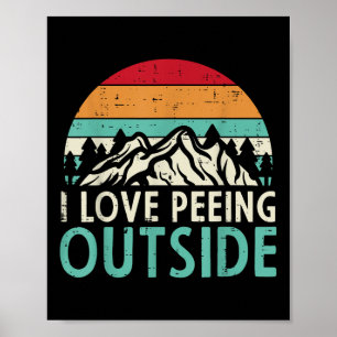 Ich liebe es, draußen beim Sonnenuntergang Retro O Poster