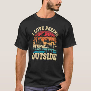 Ich liebe es, draußen zu pinkeln Retro Camping Wan T-Shirt