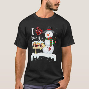 Ich liebe es, ein Mamaw-Schneemann-Weihnachten Xma T-Shirt