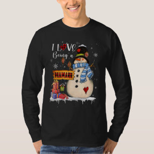 Ich liebe es, ein Mamaw Schneemann Xmas Santa Fami T-Shirt