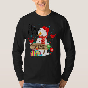 Ich liebe es, ein Mimi-Schneemann-Santa-Hut passen T-Shirt