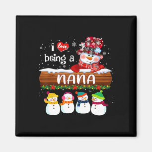 Ich liebe es, ein Nana-Schneemann lustiger Weihnac Magnet