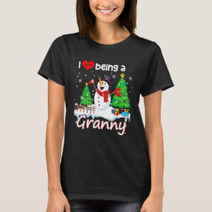 Ich liebe es, ein Oma-Weihnachts-Schneemann zu sei T-Shirt