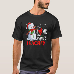 Ich liebe es, ein Schneemann-Lehrer zu sein Weihna T-Shirt