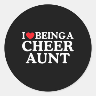Ich liebe es, eine Cheer-Tante zu sein, Cheerleadi Runder Aufkleber
