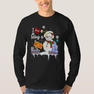 Ich liebe es, eine Mama Schneemann Weihnachten Xma T-Shirt