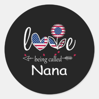 Ich liebe es, Oma USA-Flagge 4. Juli Unabhängigkei Runder Aufkleber