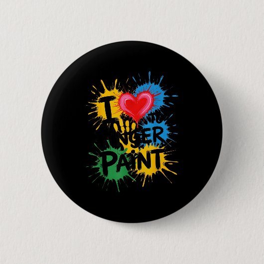 Ich liebe es, Paare Fingerfarbe Kunstlehrer Finger Button (Vorderseite)
