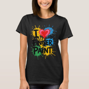Ich liebe es, Paare mit Fingerfarbe zu malen Kunst T-Shirt