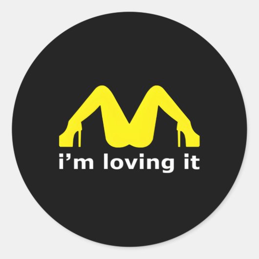 Ich liebe es runder aufkleber (Vorderseite)