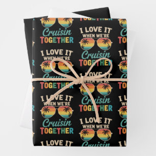 Ich liebe es, wenn wir gemeinsam auf einem Kreuzfa Geschenkpapier Set