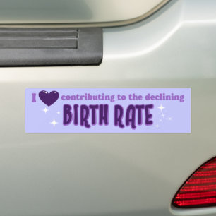 Ich liebe es, zur sinkenden Geburtenrate beizutrag Autoaufkleber