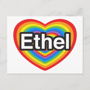 Ich Liebe Ethel. Ich Liebe dich Ethel. Herz Postkarte