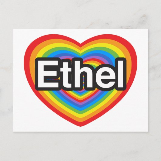 Ich Liebe Ethel. Ich Liebe dich Ethel. Herz Postkarte (Vorderseite)