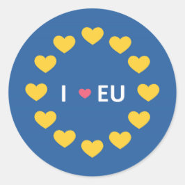 Ich liebe EU-Stoßfänger - bleiben - EU-Referendum Runder Aufkleber