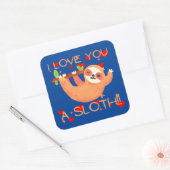 ICH LIEBE EUCH EIN LANGSAMER, lustiger Valentinsta Quadratischer Aufkleber (Umschlag)