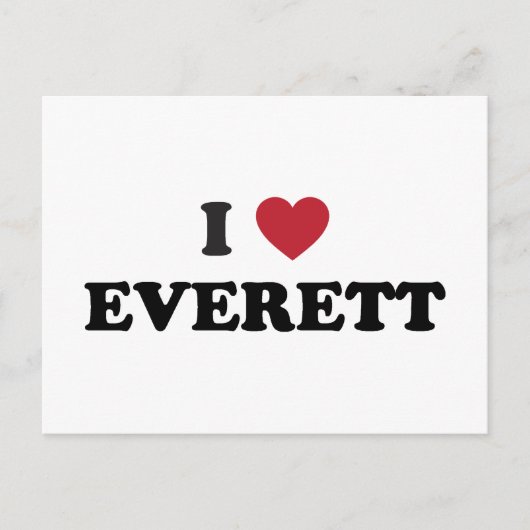 Ich liebe Everett Washington Postkarte (Vorderseite)