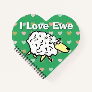 Ich Liebe Ewe. Funny Sheep Image & Liebe You Messa Notizblock