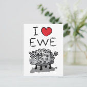 Ich Liebe Ewe! Valentinstag Feiertagspostkarte (Stehend Vorderseite)