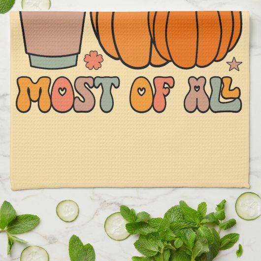 Ich Liebe fällt am meisten - Herbstpumpen Geschirrtuch (Gefaltet)