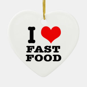 ICH LIEBE Fast Food Keramik Ornament