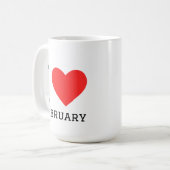 Ich liebe Februar Kaffeetasse (Vorderseite Links)