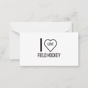 ICH LIEBE FELDHOCKEY MITTEILUNGSKARTE