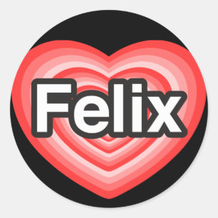 Ich Liebe Felix. Ich Liebe dir Felix. Herz Runder Aufkleber