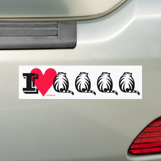 Ich Liebe Fett Katzen! Autoaufkleber (Auf Auto)