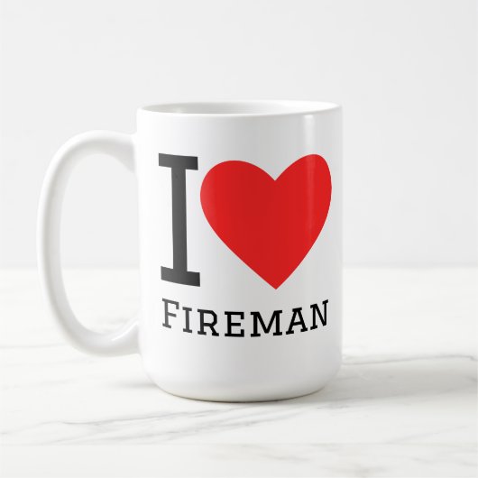 Ich liebe Feuerwehrmann Kaffeetasse (Links)