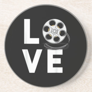 Ich liebe Filme Filmfan Kinofan Alte Film Fa Getränkeuntersetzer