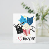 Ich Liebe Filme Postkarte (Stehend Vorderseite)