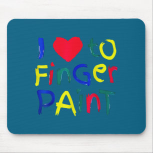 Ich liebe Fingerfarbe ich male süßes Paar va Mousepad