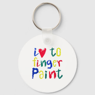 Ich liebe Fingerfarben - Lustiges Paar  Schlüsselanhänger