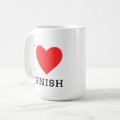 Ich liebe Finnisch Kaffeetasse (Vorderseite Links)