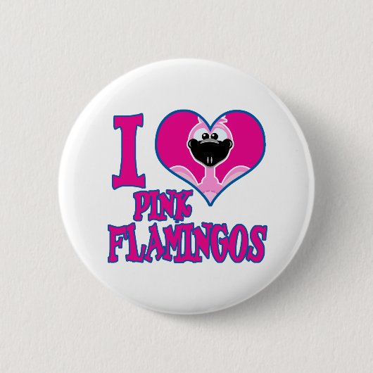 Ich liebe Flamingos Button (Vorderseite)