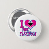 Ich liebe Flamingos Button (Vorne & Hinten)