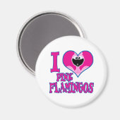 Ich liebe Flamingos Magnet (Vorderseite/Rückseite)