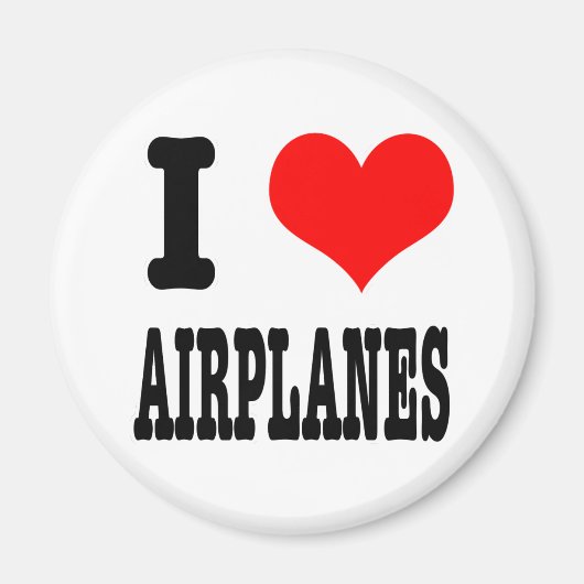 ICH LIEBE FLUGZEUGE MAGNET (Vorne)