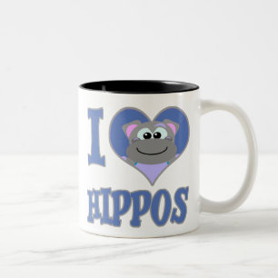 Ich liebe Flusspferde Zweifarbige Tasse