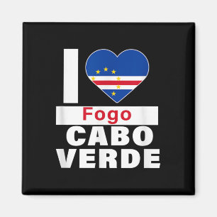 Ich liebe Fogo Cabo Verde mit kapverdischen Flagge Magnet