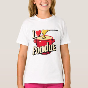 Ich liebe Fondue -Typografie T-Shirt