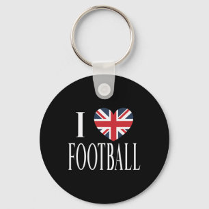 Ich liebe Footll Großbritannien Flagge Herz Fußbal Schlüsselanhänger