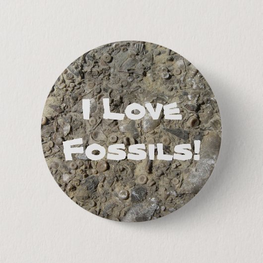 Ich Liebe Fossils! (Fossil Hash Print) Button (Vorderseite)