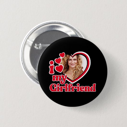 Ich Liebe Foto meiner Freundin Button (Vorne & Hinten)
