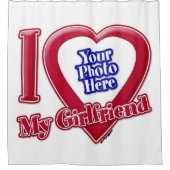 Ich Liebe Foto meiner Freundin Red Heart Duschvorhang (Vorderseite)