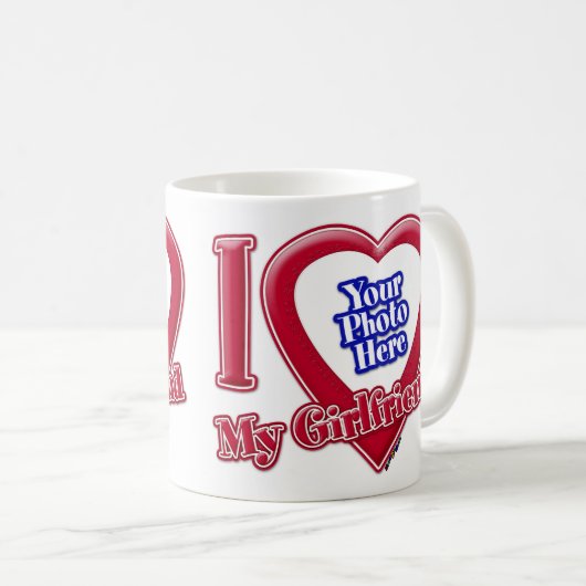 Ich Liebe Foto meiner Freundin Red Heart Kaffeetasse (VorderseiteRechts)