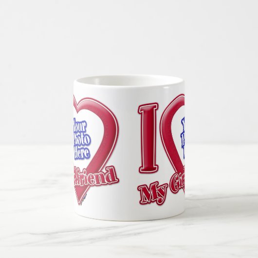 Ich Liebe Foto meiner Freundin Red Heart Kaffeetasse (Mittel)