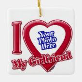 Ich Liebe Foto meiner Freundin Red Heart Keramikornament (Vorderseite)
